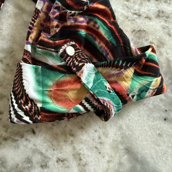 Cocomo Retro Y2K Blouse 1X Plus Boho Stretchy Abstract Artsy Festival 60s 70s - Picture 5 of 6